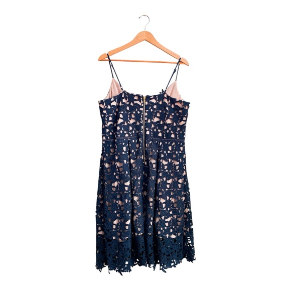 City Chic Floral Lace Dress Navy Blue Wedding Victorian Dark Romantic Plus Sz 16 - Picture 11 of 12